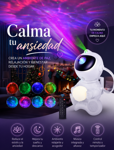 Proyector Astronauta Antiestrés LED
