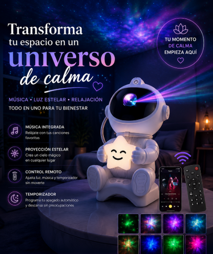 Proyector Astronauta Antiestrés LED